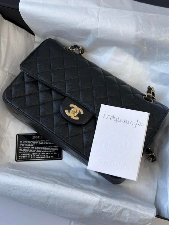 CHANEL Handbags - CHANEL Classic Medium Quilted Caviar Black GHW